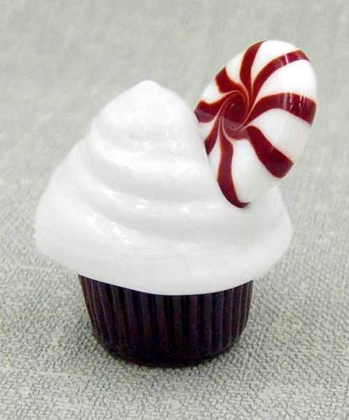 HG-207 Mini-Cupcake White Icing and Peppermint $63 at Hunter Wolff Gallery